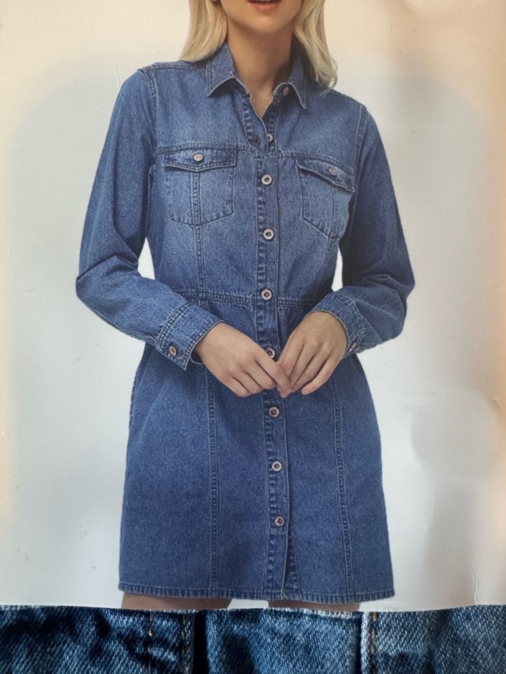 Frye Denim Button-Front Dress - light wash